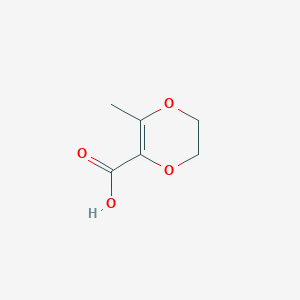 molecular formula C6H8O4 B1611355 3-Methyl-5,6-dihydro-1,4-dioxine-2-carboxylic acid CAS No. 135813-44-4