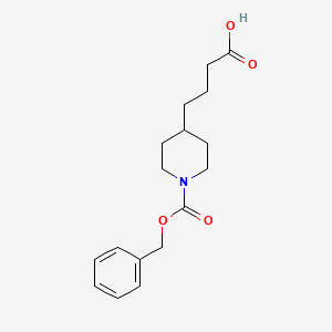 molecular formula C17H23NO4 B1611358 4-(1-((Benzyloxy)carbonyl)piperidin-4-YL)butanoic acid CAS No. 204139-61-7