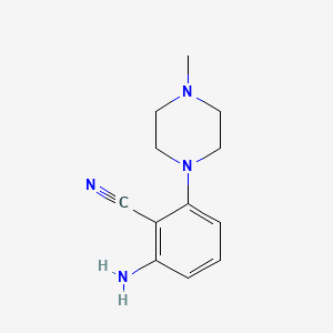 molecular formula C12H16N4 B1611563 2-Amino-6-(4-methylpiperazin-1-yl)benzonitrile CAS No. 63365-17-3