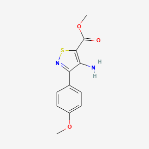 molecular formula C12H12N2O3S B1611645 Methyl 4-amino-3-(4-methoxyphenyl)isothiazole-5-carboxylate CAS No. 82424-54-2