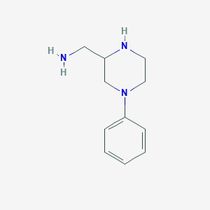 molecular formula C11H17N3 B1611654 (4-Phenylpiperazin-2-yl)methanamine CAS No. 91532-95-5