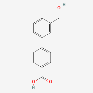 molecular formula C14H12O3 B1611691 3'-(羟甲基)-[1,1'-联苯]-4-羧酸 CAS No. 773872-85-8