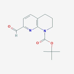 molecular formula C14H18N2O3 B1611697 叔丁基7-甲酰-3,4-二氢-1,8-萘啶-1(2H)-羧酸酯 CAS No. 912270-39-4