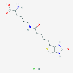 molecular formula C16H29ClN4O4S B1611715 2-氨基-6-[5-(2-氧代-1,3,3a,4,6,6a-六氢噻吩并[3,4-d]咪唑-4-基)戊酰胺基]己酸；盐酸盐 CAS No. 98930-70-2
