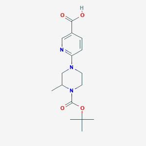 B1611722 6-{4-[(tert-Butoxy)carbonyl]-3-methylpiperazin-1-yl}pyridine-3-carboxylic acid CAS No. 904817-70-5