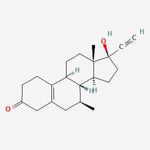 molecular formula C21H28O2 B1611839 (7S,8R,9S,13S,14S,17R)-17-乙炔基-17-羟基-7,13-二甲基-1,2,4,6,7,8,9,11,12,14,15,16-十二氢环戊并[a]菲并喃-3-酮 CAS No. 32297-45-3