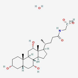 molecular formula C26H45NO7 B1611941 2-[[(4R)-4-[(3R,5S,7R,8R,9S,10S,12S,13R,14S,17R)-3,7,12-三羟基-10,13-二甲基-2,3,4,5,6,7,8,9,11,12,14,15,16,17-十四氢-1H-环戊并[a]菲并蒽-17-基]戊酰基]氨基]乙酸;水合物 CAS No. 64431-95-4