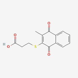 molecular formula C14H12O4S B1612038 3-[(3-甲基-1,4-二氧代-1,4-二氢萘-2-基)硫代]丙酸 CAS No. 2487-39-0