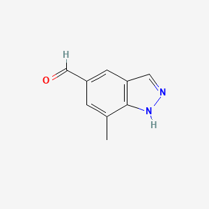 molecular formula C9H8N2O B1612042 7-甲基-1H-吲唑-5-甲醛 CAS No. 635712-40-2