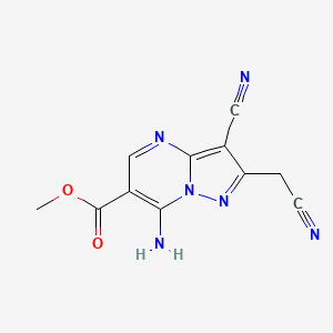 B1612050 Methyl 7-amino-3-cyano-2-(cyanomethyl)pyrazolo[1,5-a]pyrimidine-6-carboxylate CAS No. 886361-35-9