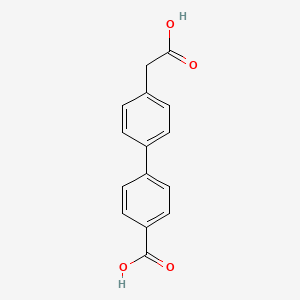 molecular formula C15H12O4 B1612099 4'-(Carboxymethyl)-[1,1'-biphenyl]-4-carboxylic acid CAS No. 868394-59-6