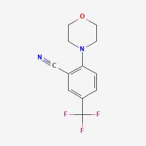 molecular formula C12H11F3N2O B1612139 2-Morpholino-5-(trifluoromethyl)benzonitrile CAS No. 677749-94-9