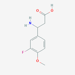 molecular formula C10H12FNO3 B1612145 3-Amino-3-(3-fluoro-4-methoxyphenyl)propanoic acid CAS No. 717-79-3