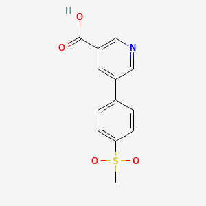 molecular formula C13H11NO4S B1612159 5-(4-(甲磺酰基)苯基)烟酸 CAS No. 893740-53-9