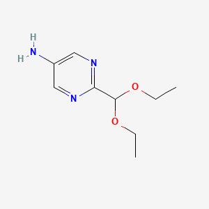 molecular formula C9H15N3O2 B1612175 2-(Diethoxymethyl)pyrimidin-5-amine CAS No. 331808-99-2
