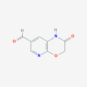 molecular formula C8H6N2O3 B1612222 2-Oxo-2,3-dihydro-1H-pyrido[2,3-b][1,4]oxazine-7-carbaldehyde CAS No. 615568-51-9
