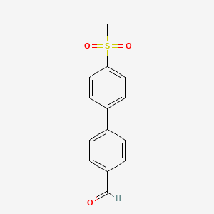 molecular formula C14H12O3S B1612232 4'-(Methylsulfonyl)[1,1'-biphenyl]-4-carbaldehyde CAS No. 640769-68-2
