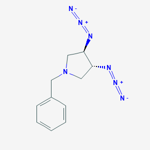 molecular formula C11H13N7 B161226 (3R,4R)-(-)-3,4-Diazido-1-(phenylmethyl)pyrrolidine CAS No. 140134-20-9