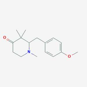 molecular formula C16H23NO2 B1612390 2-[(4-Methoxyphenyl)methyl]-1,3,3-trimethylpiperidin-4-one CAS No. 88532-25-6