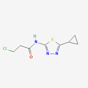 molecular formula C8H10ClN3OS B1612403 3-chloro-N-(5-cyclopropyl-1,3,4-thiadiazol-2-yl)propanamide CAS No. 915924-05-9