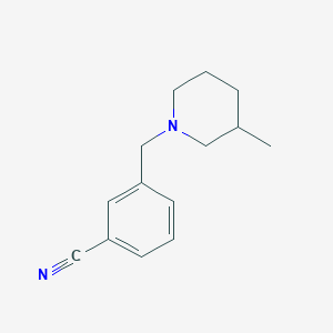 molecular formula C14H18N2 B1612424 3-[(3-Methyl-1-piperidinyl)methyl]benzonitrile CAS No. 864685-02-9