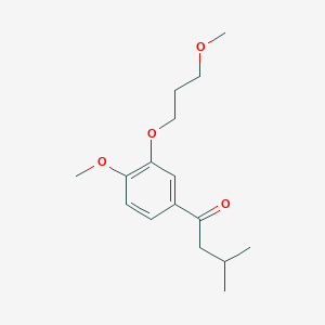 molecular formula C16H24O4 B1612484 1-(4-Methoxy-3-(3-methoxypropoxy)phenyl)-3-methylbutan-1-one CAS No. 919995-27-0