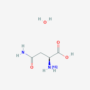 (2S)-4-Amino-2-(15N)azanyl-4-oxobutanoic acid;hydrate