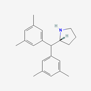 molecular formula C21H27N B1612507 (R)-2-[Bis(3,5-dimethylphenyl)methyl]pyrrolidine CAS No. 948595-04-8