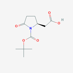 molecular formula C11H17NO5 B1612508 (S)-(1-Boc-5-oxo-pyrrolidin-2-yl)acetic acid CAS No. 948594-96-5