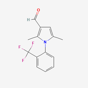 molecular formula C14H12F3NO B1612533 2,5-dimethyl-1-(2-(trifluoromethyl)phenyl)-1H-pyrrole-3-carbaldehyde CAS No. 932226-24-9