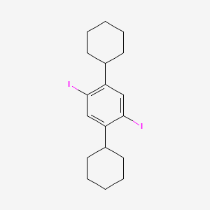 molecular formula C18H24I2 B1612555 1,4-Dicyclohexyl-2,5-diiodobenzene CAS No. 236407-24-2