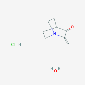 molecular formula C8H14ClNO2 B1612559 3-亚甲基-4-氮杂双环[2.2.2]辛烷-2-酮，氯化物，水合物 CAS No. 207556-03-4