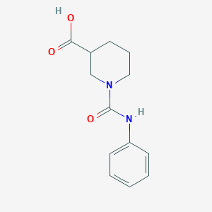 molecular formula C13H16N2O3 B1612560 1-(苯甲酰氨基羰基)哌啶-3-羧酸 CAS No. 827612-81-7