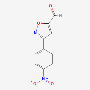 molecular formula C10H6N2O4 B1612615 3-(4-Nitrophenyl)isoxazole-5-carbaldehyde CAS No. 869496-64-0