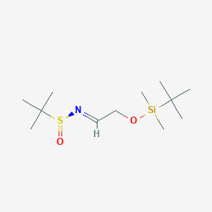 molecular formula C12H27NO2SSi B1612634 (S,E)-N-(2-((tert-Butyldimethylsilyl)oxy)ethylidene)-2-methylpropane-2-sulfinamide CAS No. 918413-70-4