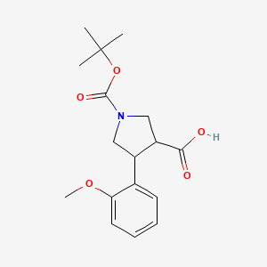 molecular formula C17H23NO5 B1612653 1-(tert-Butoxycarbonyl)-4-(2-methoxyphenyl)pyrrolidine-3-carboxylic acid CAS No. 939758-03-9