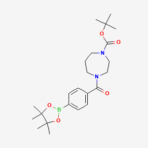 molecular formula C23H35BN2O5 B1612664 Tert-butyl 4-[4-(4,4,5,5-tetramethyl-1,3,2-dioxaborolan-2-yl)benzoyl]-1,4-diazepane-1-carboxylate CAS No. 864754-14-3
