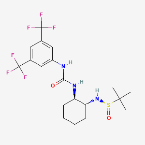 molecular formula C19H25F6N3O2S B1612687 (R)-N-[(1R,2R)-2-(3-(3,5-Bis(trifluoromethyl)phenyl)ureido)cyclohexyl]-tert-butyl-sulfinamide CAS No. 934762-68-2