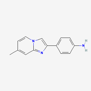 molecular formula C14H13N3 B1612689 4-(7-Methylimidazo[1,2-a]pyridin-2-yl)aniline CAS No. 64730-34-3
