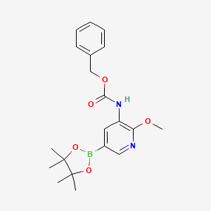 molecular formula C20H25BN2O5 B1612691 Benzyl 2-methoxy-5-(4,4,5,5-tetramethyl-1,3,2-dioxaborolan-2-yl)pyridin-3-ylcarbamate CAS No. 893440-45-4
