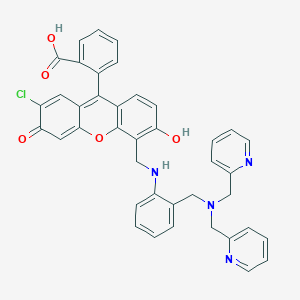 molecular formula C40H31ClN4O5 B016127 2-[5-[[2-[[Bis(pyridin-2-ylmethyl)amino]methyl]anilino]methyl]-2-chloro-6-hydroxy-3-oxoxanthen-9-yl]benzoic acid CAS No. 502467-23-4