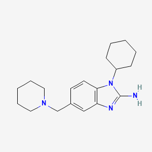 molecular formula C19H28N4 B1612754 1-Cyclohexyl-5-[(piperidin-1-yl)methyl]-1H-benzimidazol-2-amine CAS No. 509094-07-9