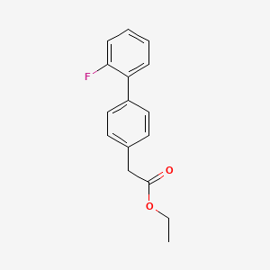 molecular formula C16H15FO2 B1612773 Ethyl 2-(2'-fluoro-[1,1'-biphenyl]-4-yl)acetate CAS No. 5002-30-2