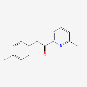 molecular formula C14H12FNO B1612788 2-(4-Fluorophenyl)-1-(6-methylpyridin-2-yl)ethanone CAS No. 476472-56-7