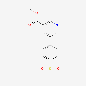 molecular formula C14H13NO4S B1612793 Methyl 5-(4-methanesulfonylphenyl)pyridine-3-carboxylate CAS No. 893740-18-6