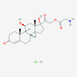 molecular formula C23H34ClNO6 B161297 Glycine hydrochloride 21-ester with cortisol CAS No. 128887-42-3
