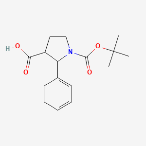 molecular formula C16H21NO4 B1612997 1-(Tert-butoxycarbonyl)-2-phenylpyrrolidine-3-carboxylic acid CAS No. 455955-08-5