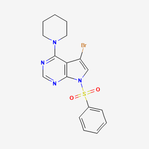 molecular formula C17H17BrN4O2S B1613009 5-Bromo-7-(phenylsulfonyl)-4-(piperidin-1-yl)-7H-pyrrolo[2,3-d]pyrimidine CAS No. 252723-23-2