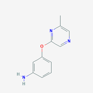 molecular formula C11H11N3O B1613049 3-[(6-甲基吡嗪-2-基)氧基]苯胺 CAS No. 915707-61-8