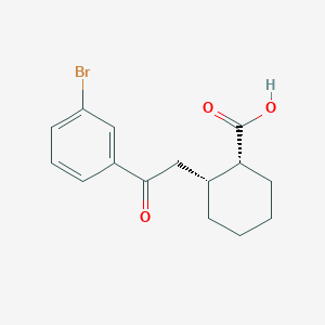 molecular formula C15H17BrO3 B1613058 顺式-2-[2-(3-溴苯基)-2-氧代乙基]环己烷-1-羧酸 CAS No. 736136-38-2